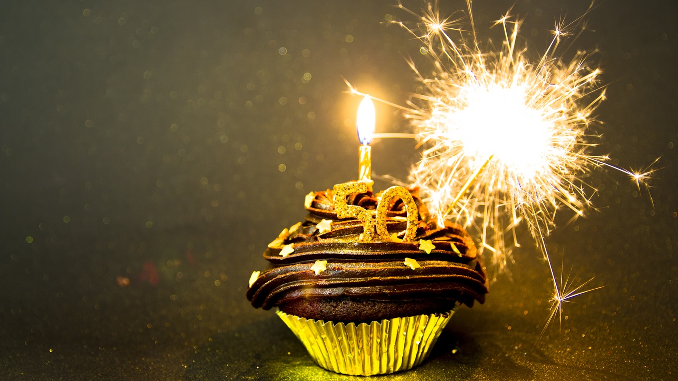 50th Happy Birthday/ anniversary Cupcake